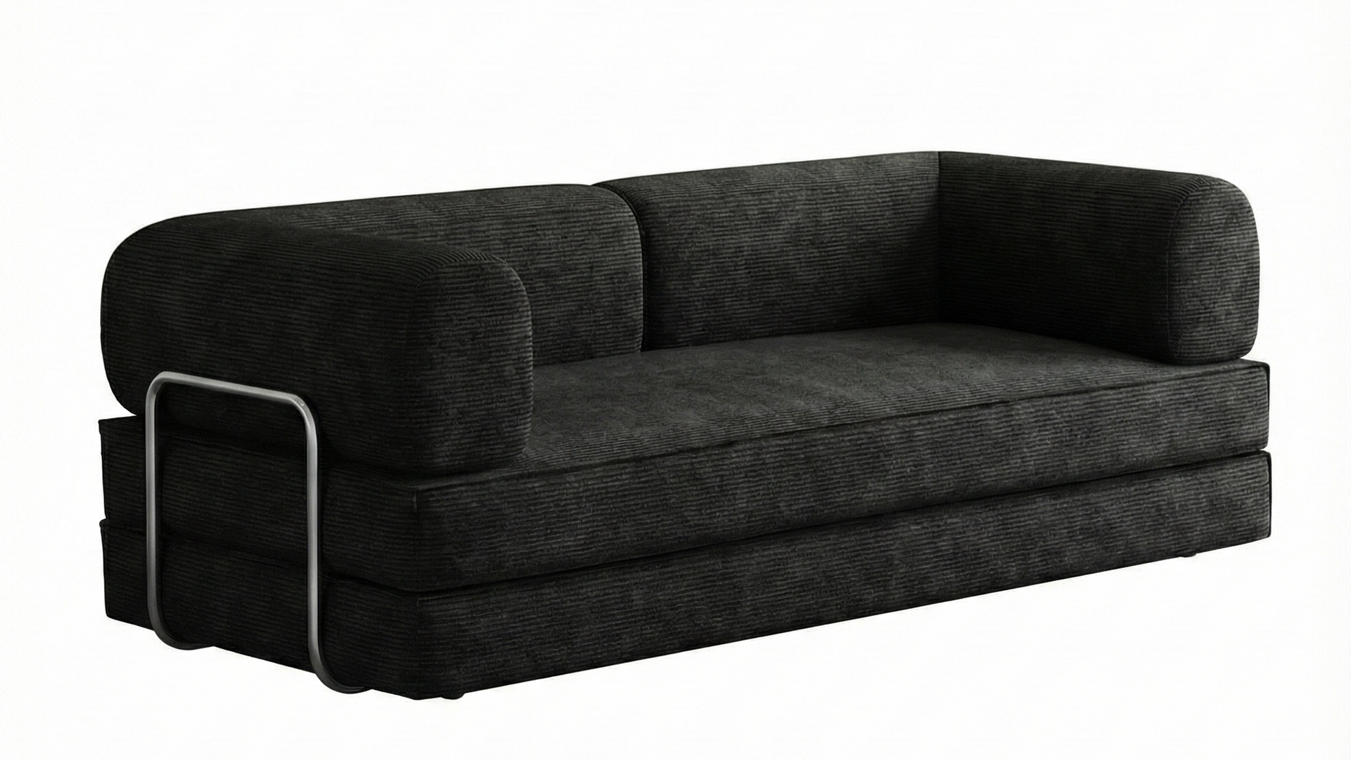 Black sofa on a white background