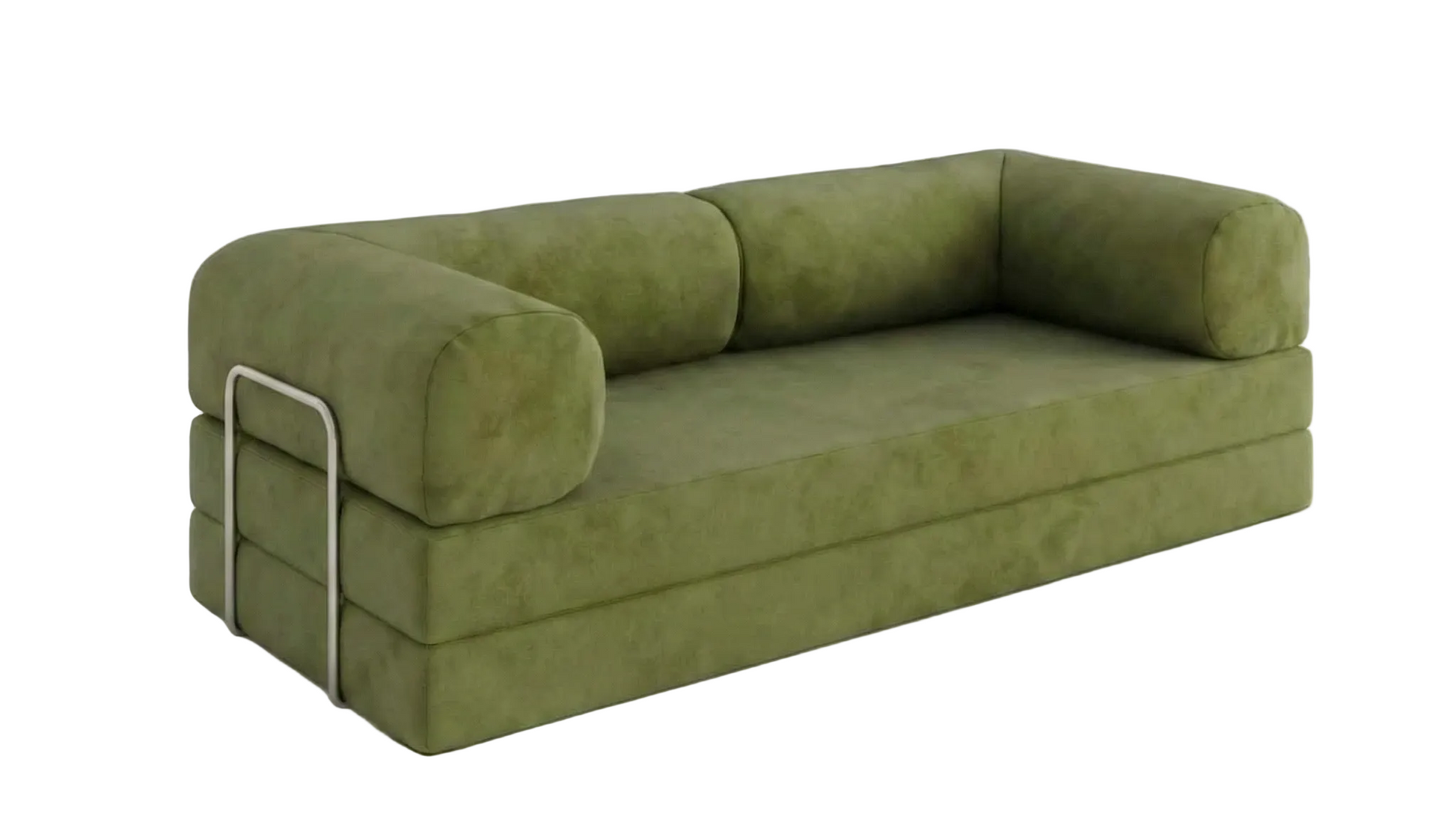 Green sofa on a white background